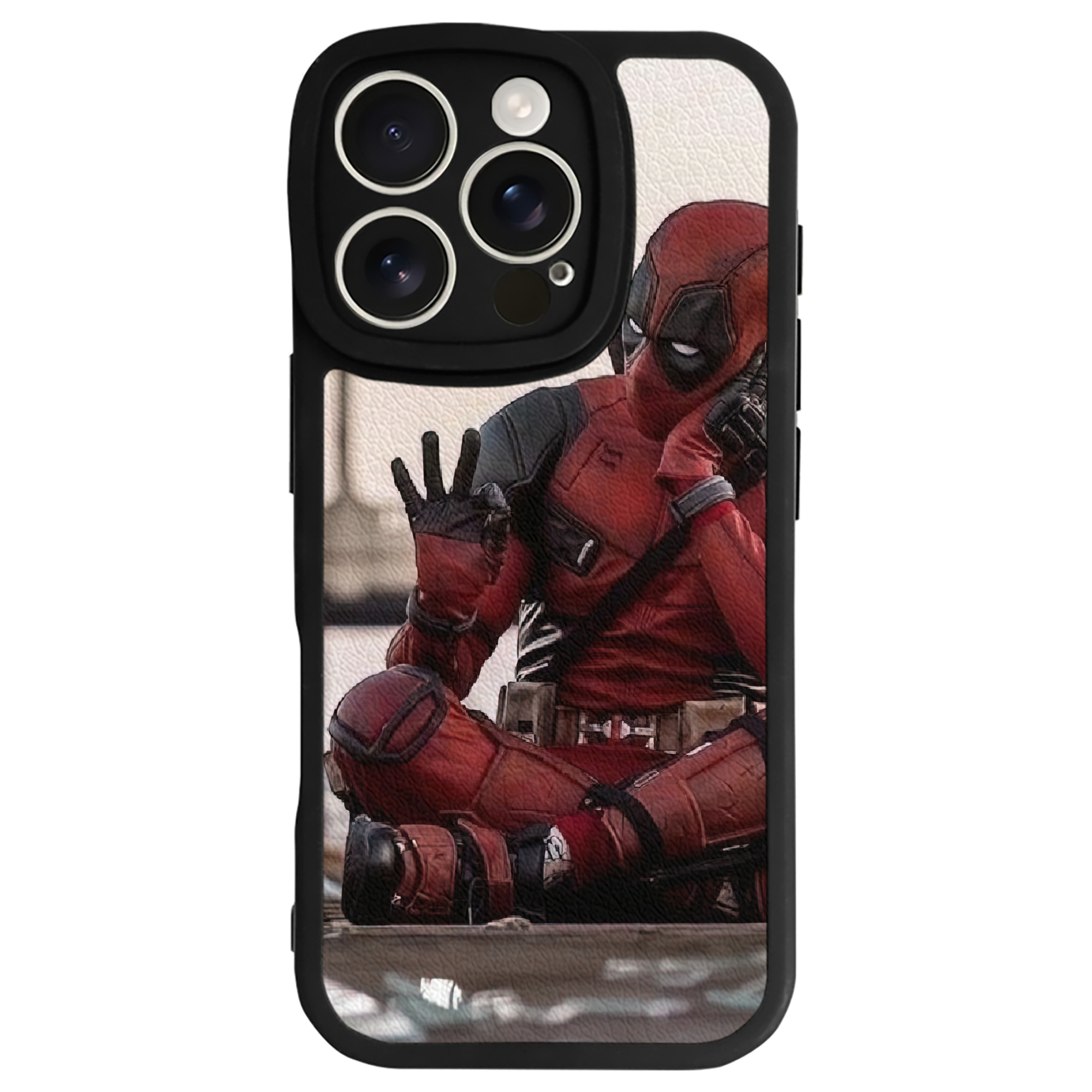 （画像用） Deadpool デッドプール 【iPhone 16シリーズ対応】シリコンスマホケース（レザー調） 材質：シリコン